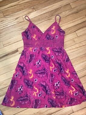 LIKE NEW…Pretty Pink w/ orange & Purple Flowers Mudd Summer Dress